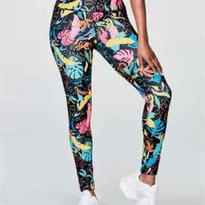 Zumba Fitness Black Multicolor Tropical Leggings